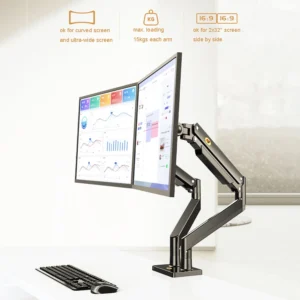 Soporte Ergonomico de Escritorio Profesional para dos monitores 22 a 32 pulgadas
