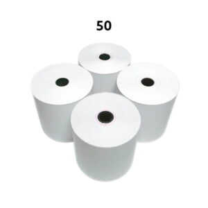 CAJA DE 50 ROLLOS PAPEL TÉRMICO 80X80 (48GRS)