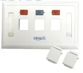 Face Plate Horizontal 1-2-3 Puestos Blanco