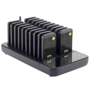 20 dispositivos pagger, Base de recarga, Antena, Fuente de poder