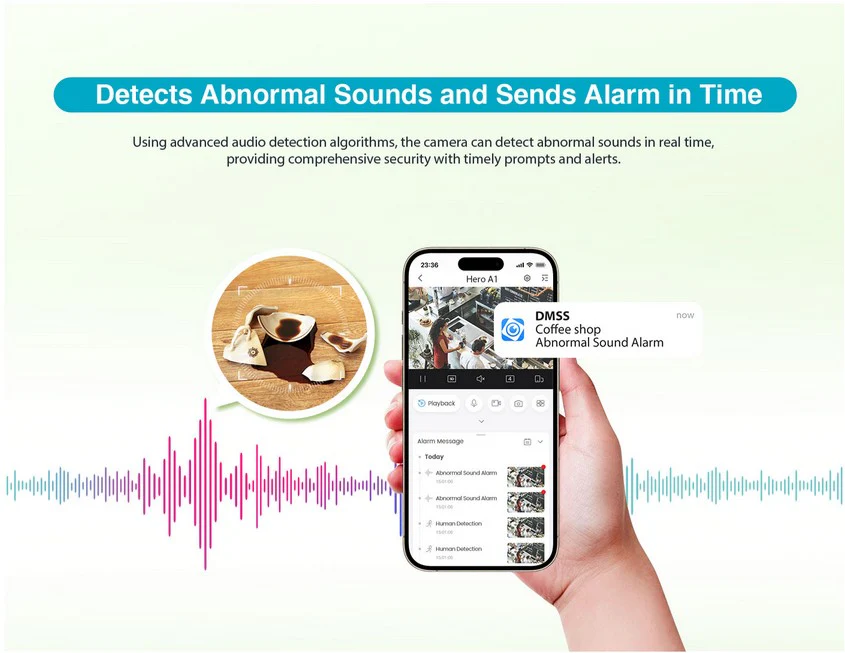 La Mejor Cámara Dahua IP Domo PT 5MP AI WiFi con Micrófono y Parlante
