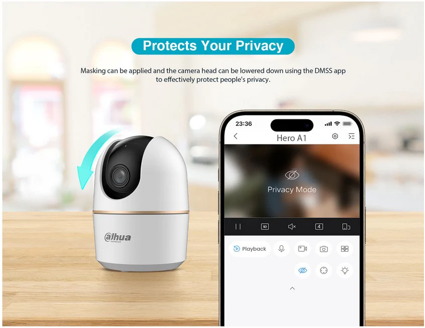 La Mejor Cámara Dahua IP Domo PT 5MP AI WiFi con Micrófono y Parlante
