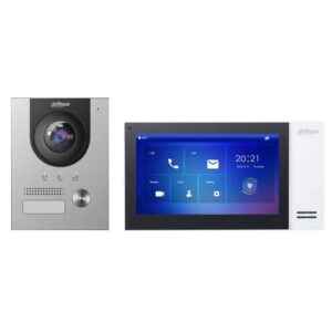 Kit Videoportero IP Unidad externa, unidad interna, switch y montura empotrada Dahua