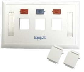 TX FACE PLATE HORIZONTAL 1-2-3 PUESTOS BLANCO