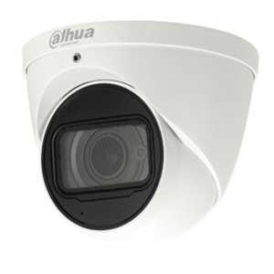 Cámara Dahua IP domo con inteligencia artificial 4MP 2.8mm IR50 PoE Audio IP67 Soporta Micro SD.
